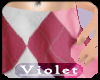 (V) Pink argyle skirt