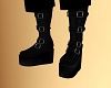 black buckle up boots