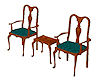 table & chairs teal