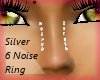 * 6 nose piercing silver