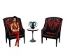 Red/Black Chairs &Table