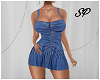 Strappy Denim Dress Blue