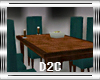 Dining Table Wood & Grn