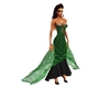 black/green gown