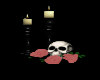 Skull Peach Rose Candle