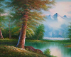 Framed Lake painting