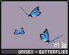 한. blue butterflies