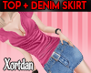 *LK* Top + Denim Skirt