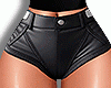 Black Leather Mini Short