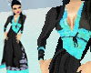 Kimono Dress -Black Aqua