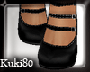 [K80] black satin shoes