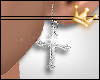Platinum Cross Earrings