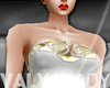 V| Golden White Dress