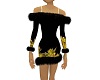 Black/Gold Feather Dress