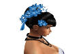 blue flower wedding hair
