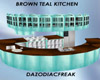 Brown Teal Kitchen