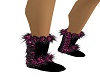 pinkblk boots wth fur