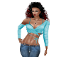 Teal Wrapped Top