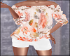 White Shorts Floral Top