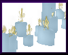 (V) blue candle row