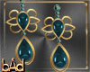 Teal Gold Drop Earrings
