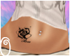 Black rose belly tattoo