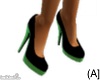 (A]Green & Black Heels