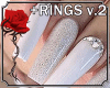 * White Nails +Rings 2