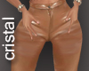 brown latex pants