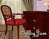Antique Cane Chair Red