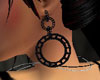 [J] Black caged earrings