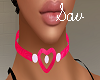 Hot Pink Heart Choker