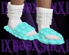 Teal Puffy Slippers