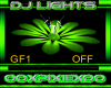 green flower dj light