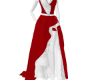 long red&white dress