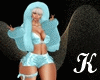 K - Booty Shorts Blue