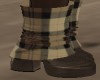 Fall Plaid Brown Boots
