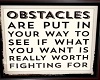 Obstacles Saying