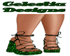 Green Floral Sandals