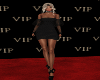 Inma Black Plumeti Dress