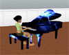 Blue piano w/2 poses