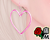 蝶 Pink heart Earring