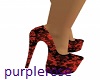 flower orange/bk heels