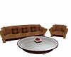 BROWN COUCH SET W/TABLE