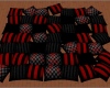 red and black pillows