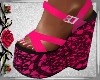 Pink Lacy Wedges