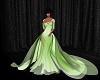 green/white gown