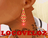 Gold Red Earings