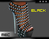 Blk Strap Spike Hi Heel