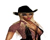 Black Cowgirl Hat w/hair